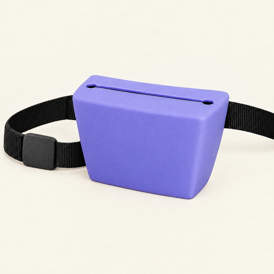 Periwinkle Pocket Trainer's Pouch on its belt